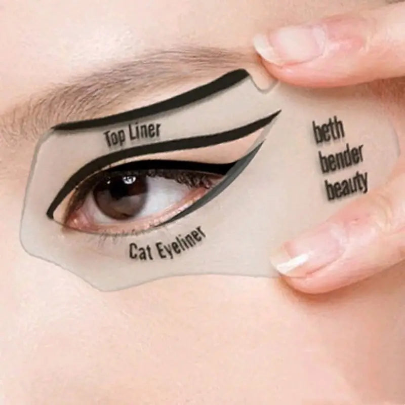 1 Cat Eyeliner & 1 Smokey Eye Stencil, Beauty Makeup Painting Eye Liner Card Smoky Eyeliner Cat Eyeliner Auxiliary Beauty Makeup Tool, 2Pc/1Pair