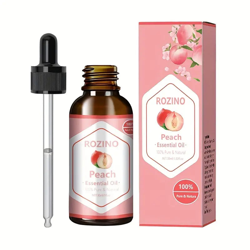 1.01oz Peach Essential Oil, 100% Natural Organic Essential Oil, Suitable For Face, Body And Hair, Used For Massage, Skin Care, Aromatherapy, Scraping, Bathing, And Relaxing Essential Oil Of Diffuser
