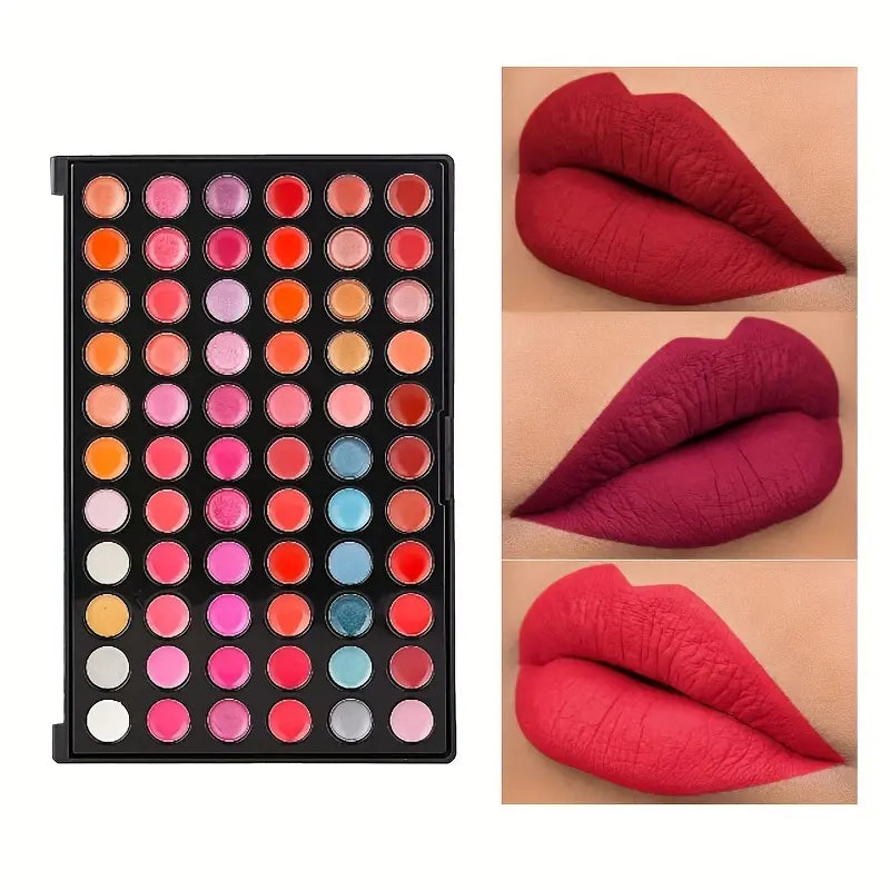 66 colors Lipsticks Palette - Shimmer & Matte High Pigment Rich Color Lip Paste - Long Lasting, Waterproof & Hydrating Cosmetics Set