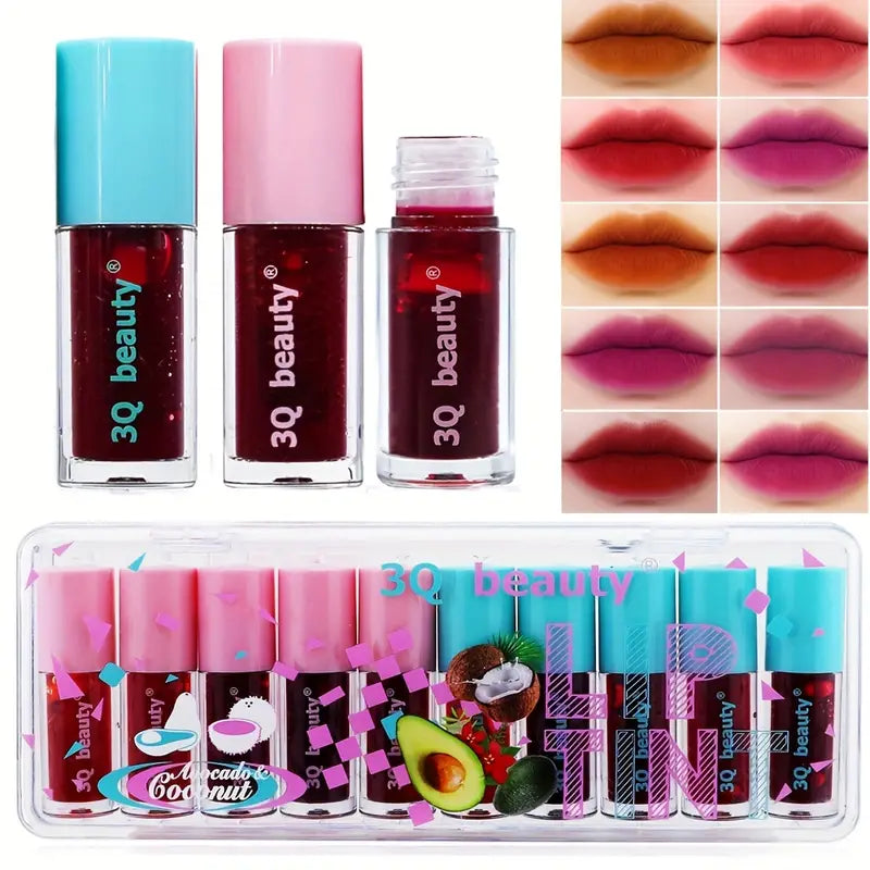 1 Set Of 10 Liquid Lipsticks Non Stick Cup Lip Gloss, Long-lasting Lip Color, Matte Misty Color Rendering Waterproof Sweatproof