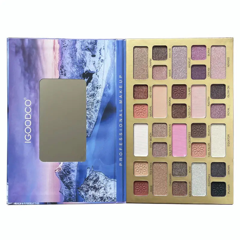 30 colors Ice Mountain Sunset Cloud Eyeshadow Palette - Beautiful Pearly Matte Natural Finish Eyeshadow Cosmetics