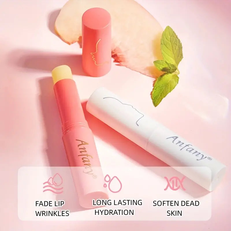1 Pack Of 2 PCS Lovers Lip Balm Set, Moisturizing Hydrating Lipstick With Vitamin E For Dry Cracked Lip, Reduce Dead Skin And Fade Fine Lines, For Daily Lip Care Use