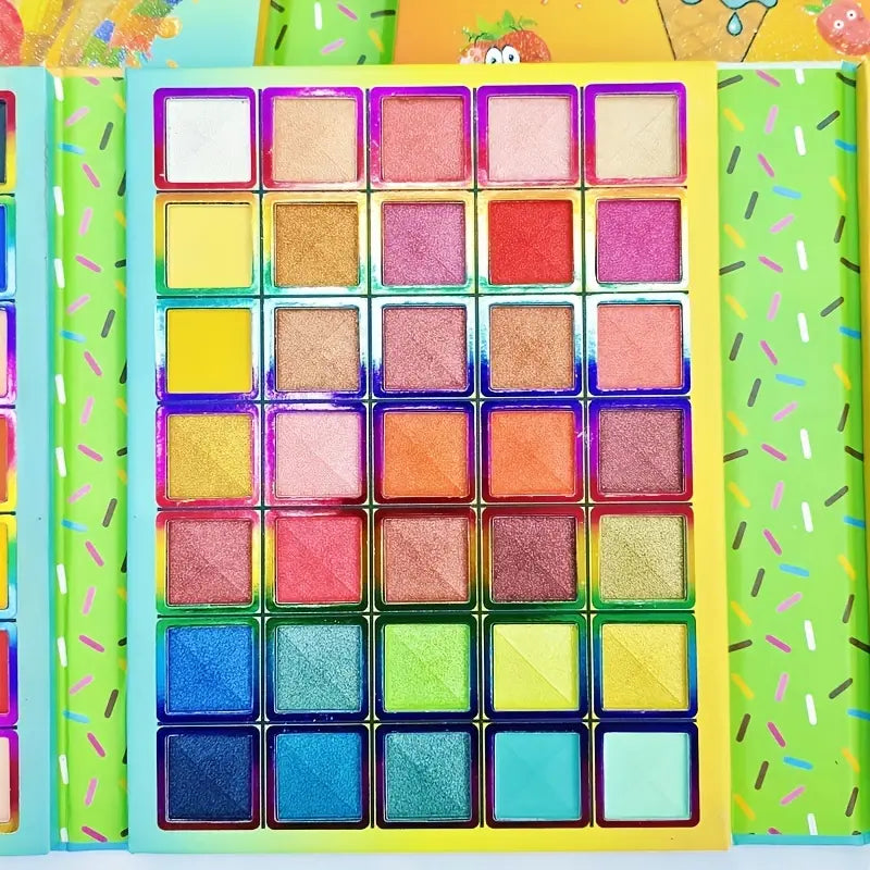 Cute Anime Ice Cream Eyeshadow Palette - 117 Colors, 4 Layers, Perfect for Daily and Party Makeup, Halloween and Festival Looks for Women