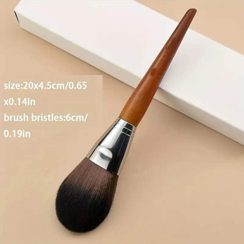 1 pc Premium Synthetic Makeup Brushes for Flawless Foundation, Concealer, Powder, and Blush Application - Wood Handle for Comfortable Grip