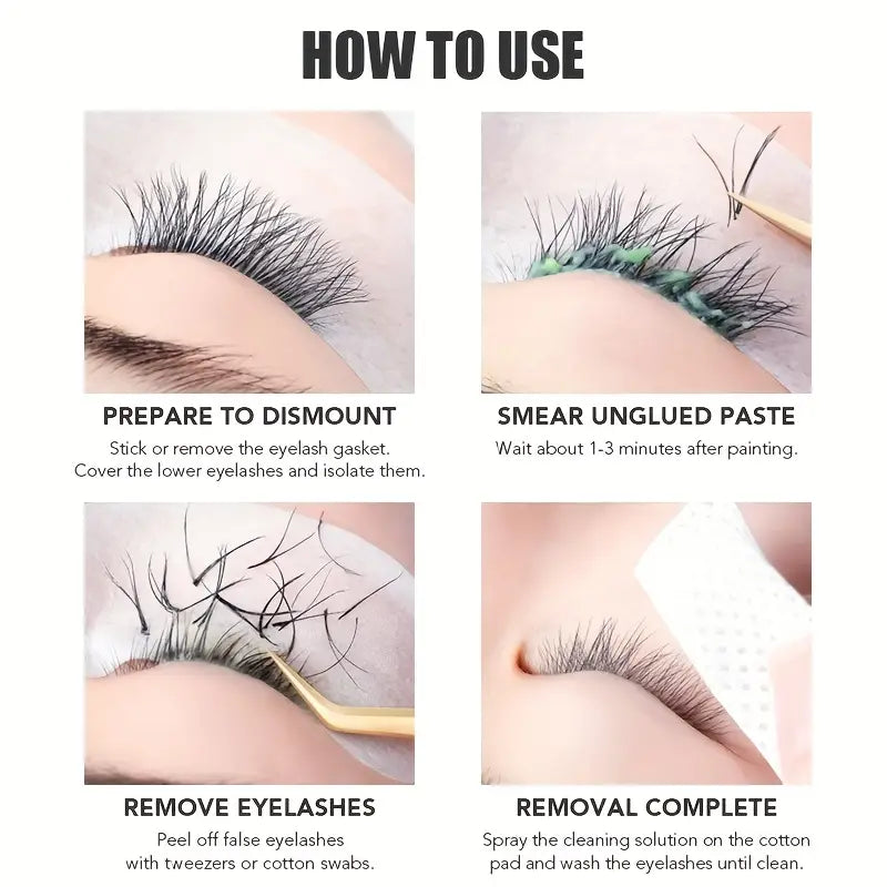 Professional Eyelash Extension Remover Glue - Quick and Painless Removal for Grafting Extensions - No Irritation - 10g Individual Pack