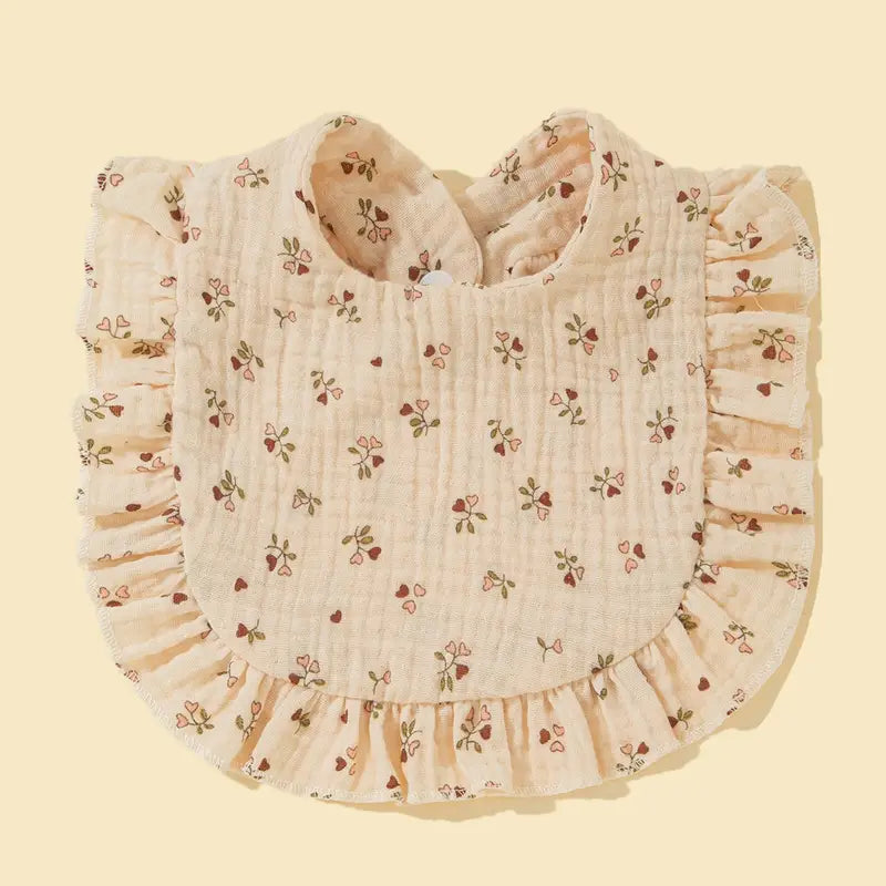 1 Pack of Soft, Adorable Baby Lace Cotton Printed Saliva Bibs